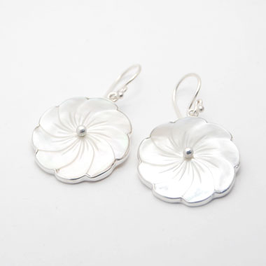 Bali shell earring unique silver